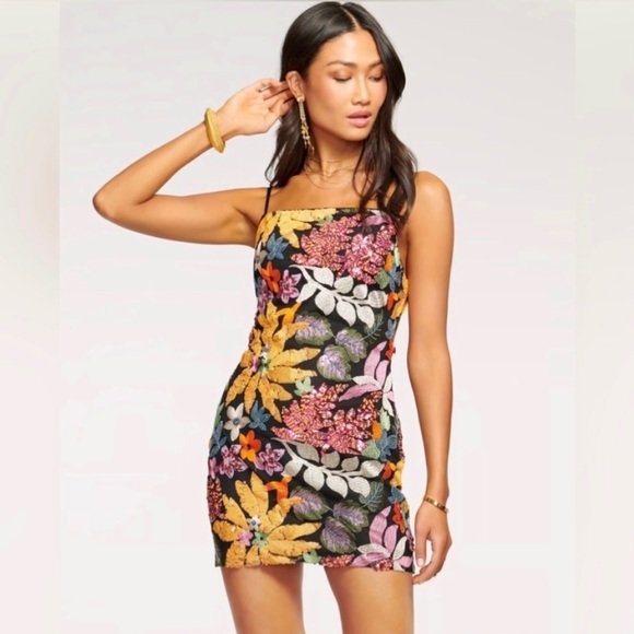 Ramy Brook Dresses & Skirts - Ramy Brook Sequined Floral Embroidered Dress